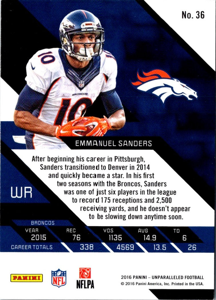 2016 Panini Unparalleled Emmanuel Sanders