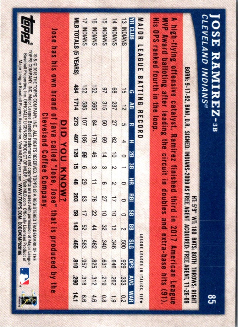 2018 Topps Big League Jose Ramirez