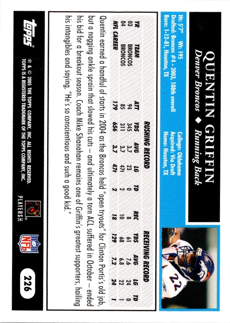 2005 Topps Quentin Griffin