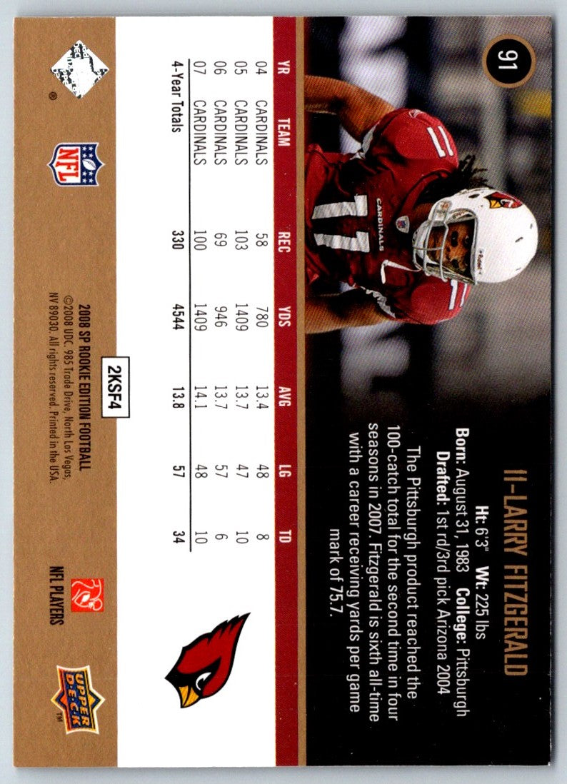 2008 SP Authentic Larry Fitzgerald