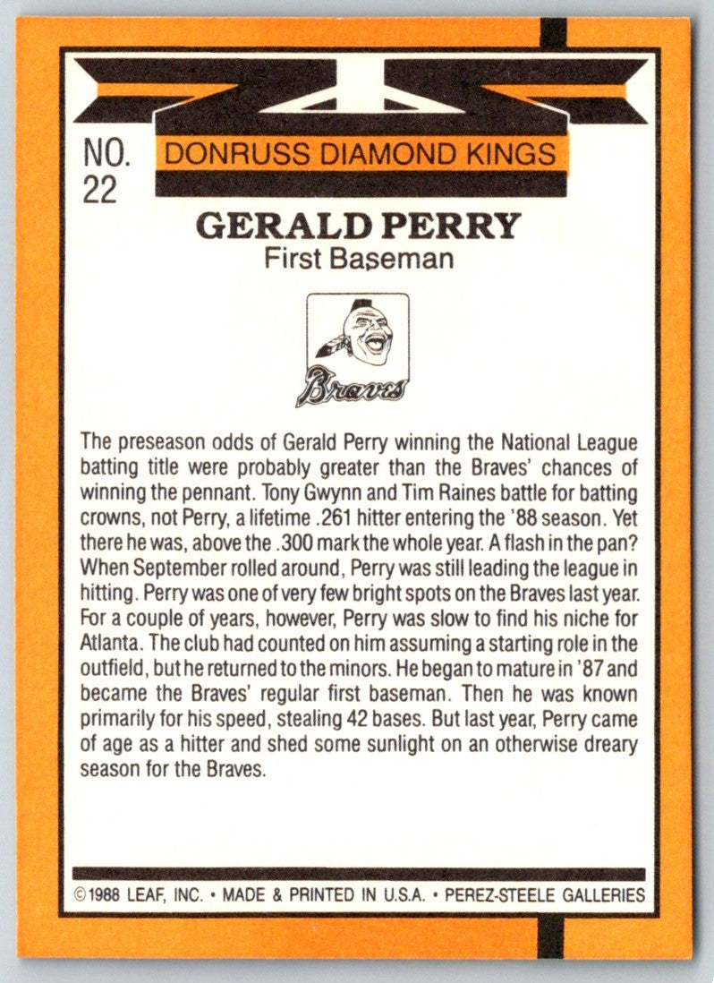 1989 Donruss Diamond  Kings Gerald Perry