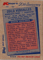 1982 Topps Kmart 20th Anniversary Zoilo Versalles #7