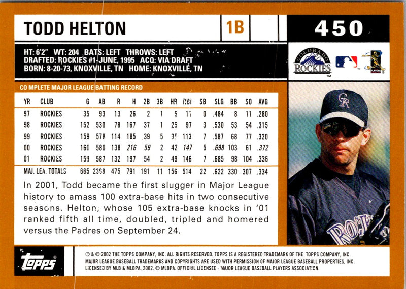 2002 Topps Todd Helton