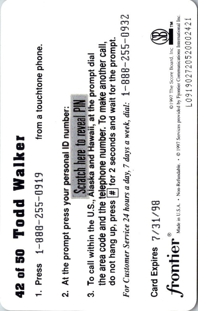 1997 Score Todd Walker