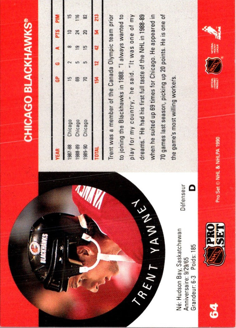 1990 Pro Set Trent Yawney