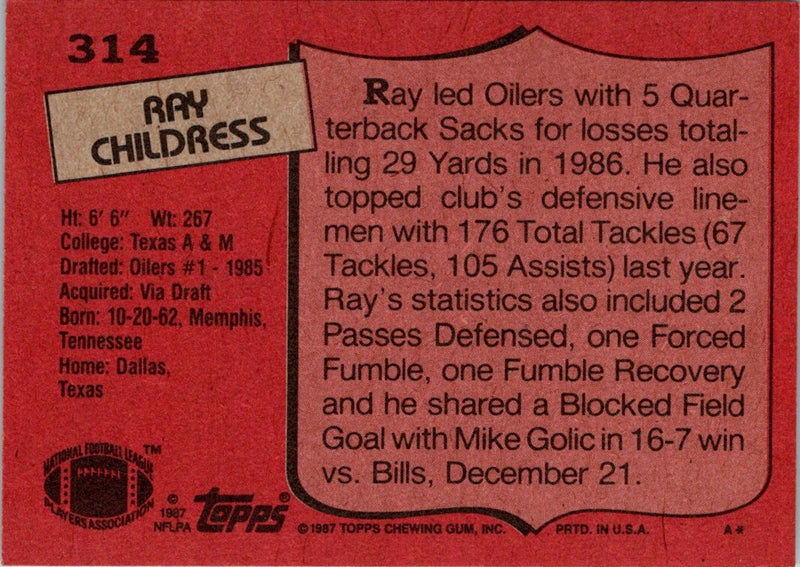 1987 Topps Ray Childress