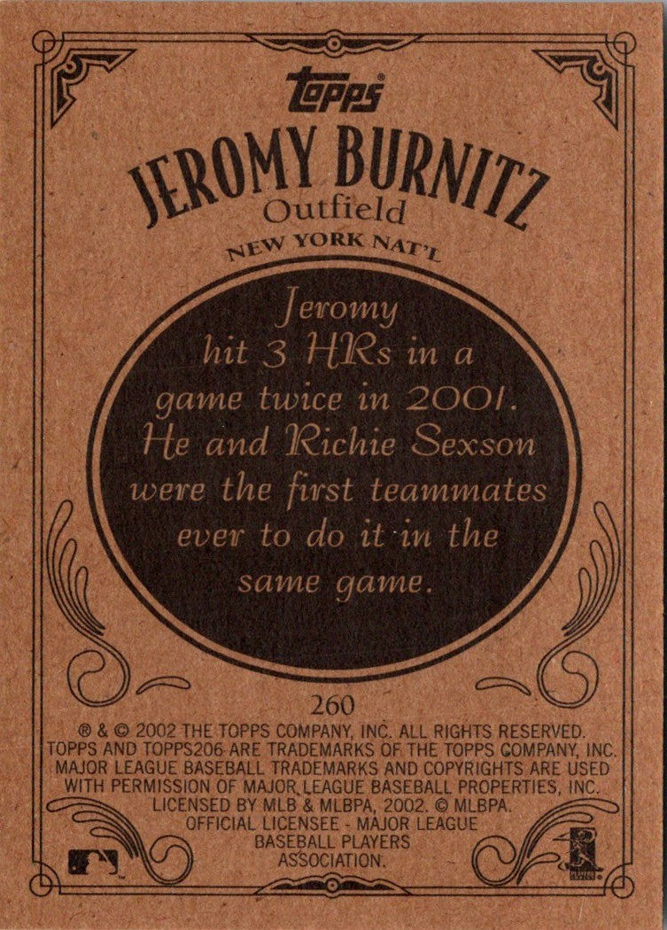 2002 Topps 206 Jeromy Burnitz