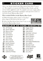 1996 Collector's Choice Update Play Action Stick-Ums Marcus Allen #S3