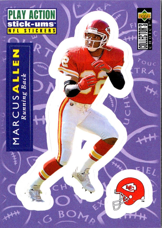 1996 Collector's Choice Update Play Action Stick-Ums Marcus Allen #S3