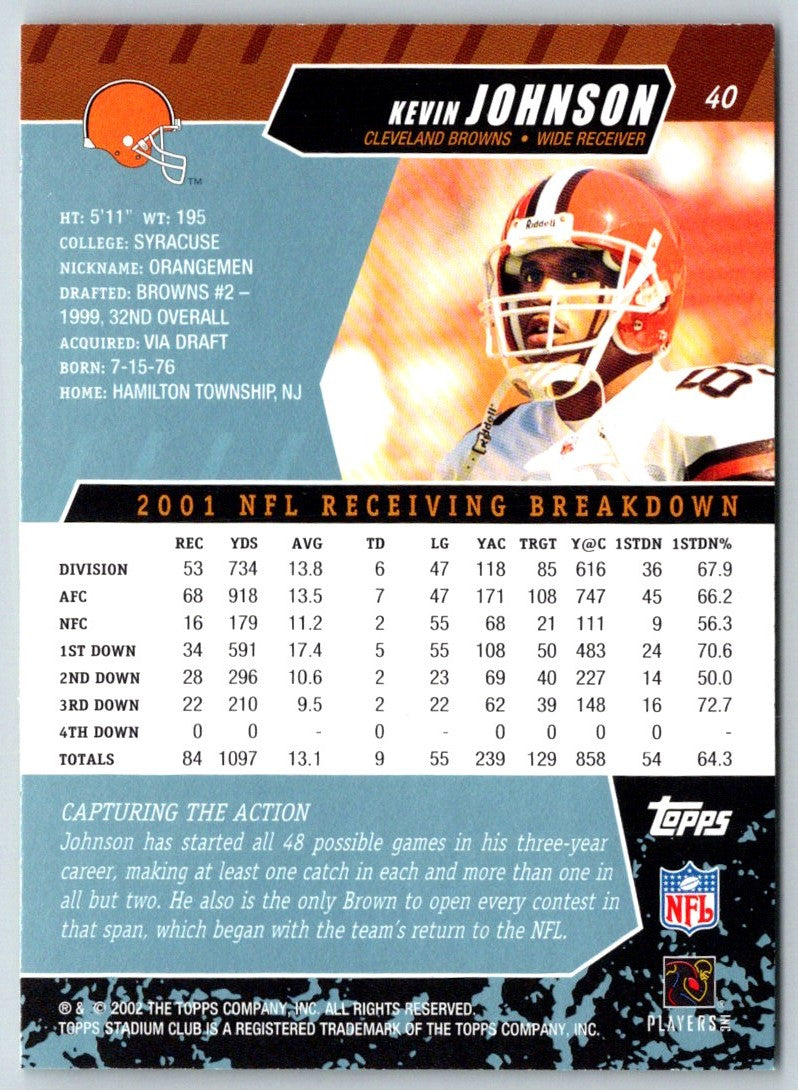 2002 Stadium Club Kevin Johnson