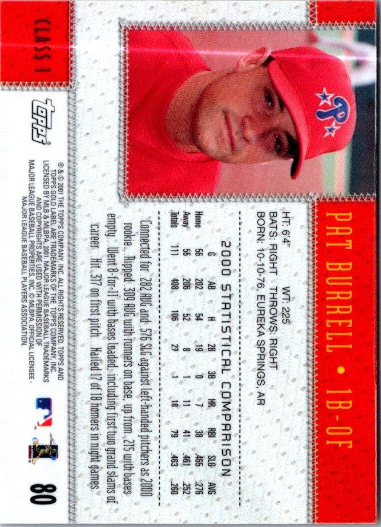 2001 Topps Gold Label Pat Burrell