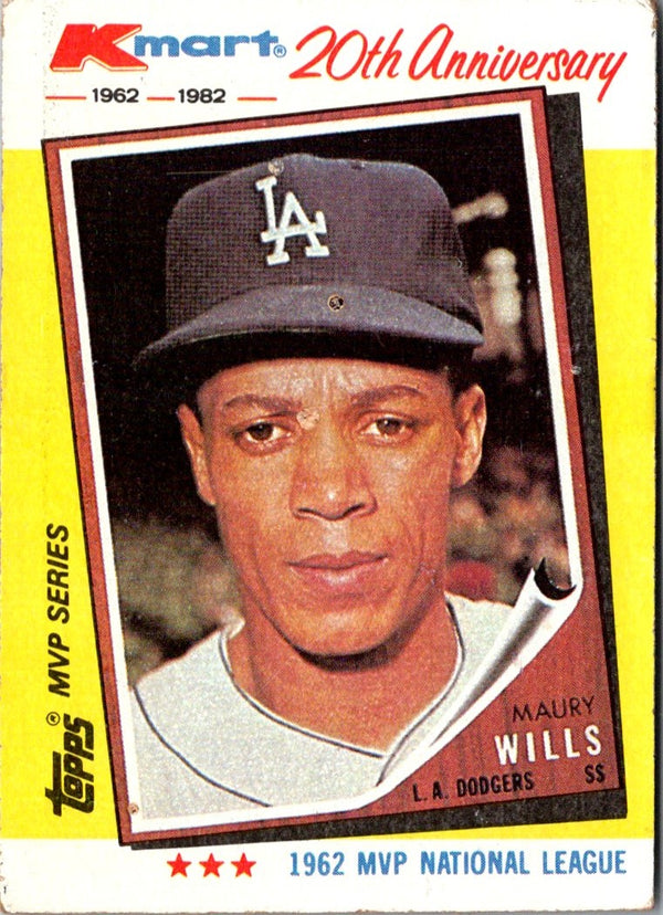 1982 Topps Kmart 20th Anniversary Maury Wills #2