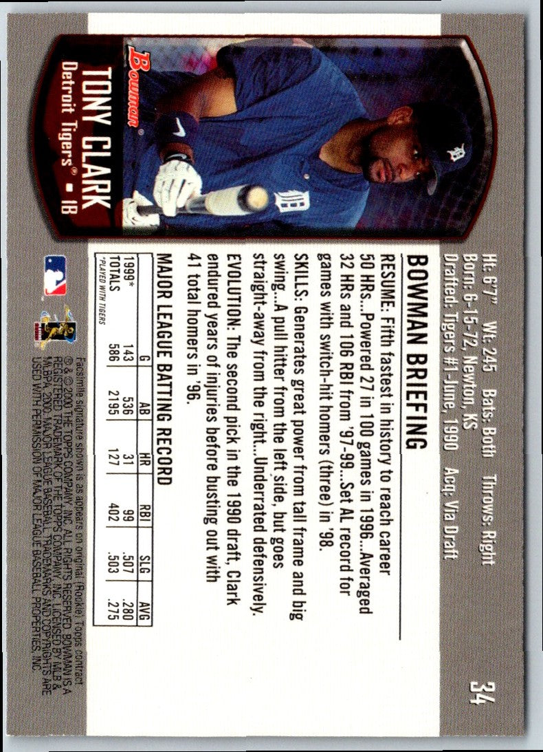 2000 Bowman Tony Clark