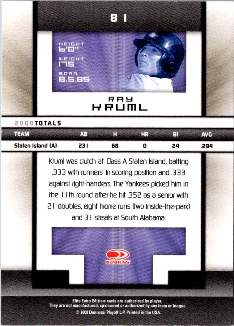 2008 Donruss Elite Extra Edition Ray Kruml