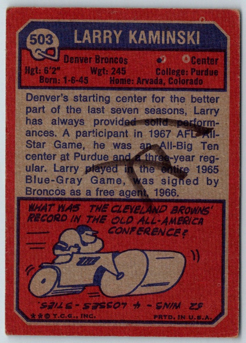 1973 Topps Larry Kaminski