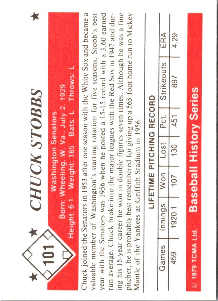 1979 TCMA 50's Chuck Stobbs