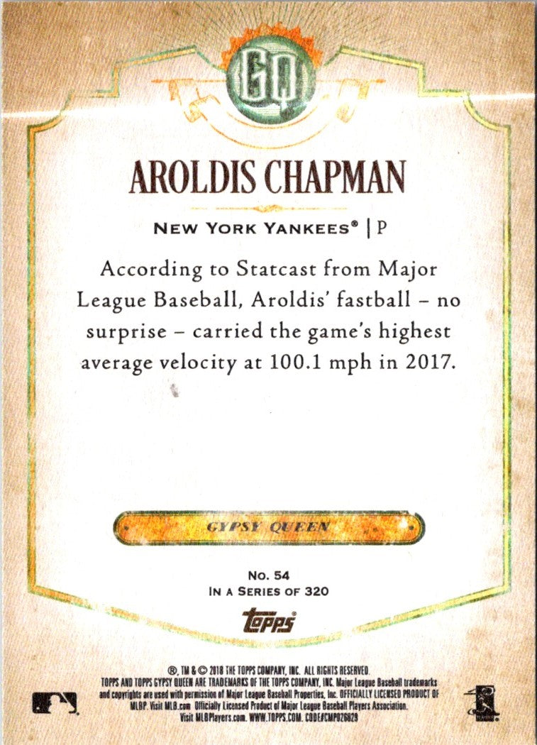 2018 Topps Gypsy Queen Aroldis Chapman