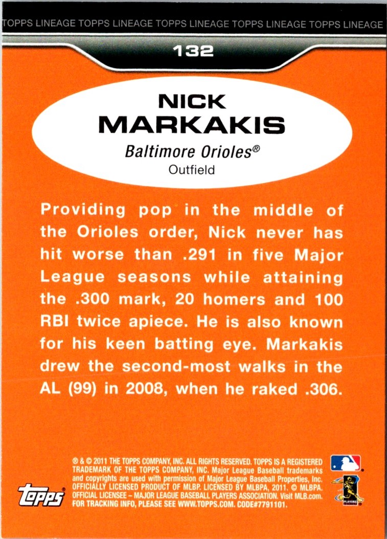 2011 Topps Lineage Nick Markakis