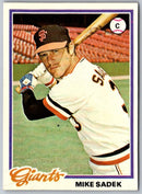1977 San Francisco Giants Mike Sadek