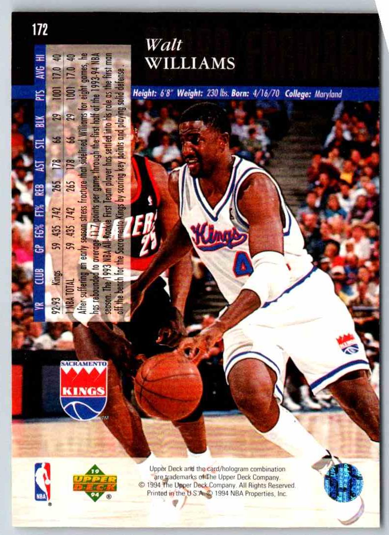 1995 Upper Deck Walt Williams