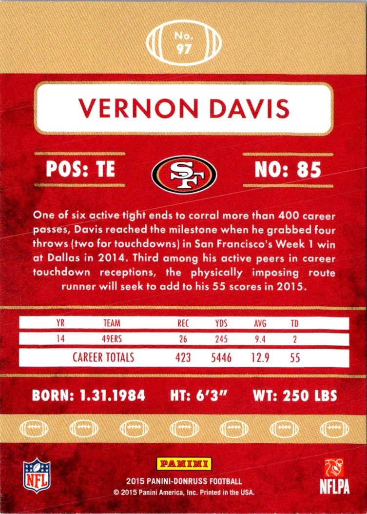 2015 Donruss Vernon Davis