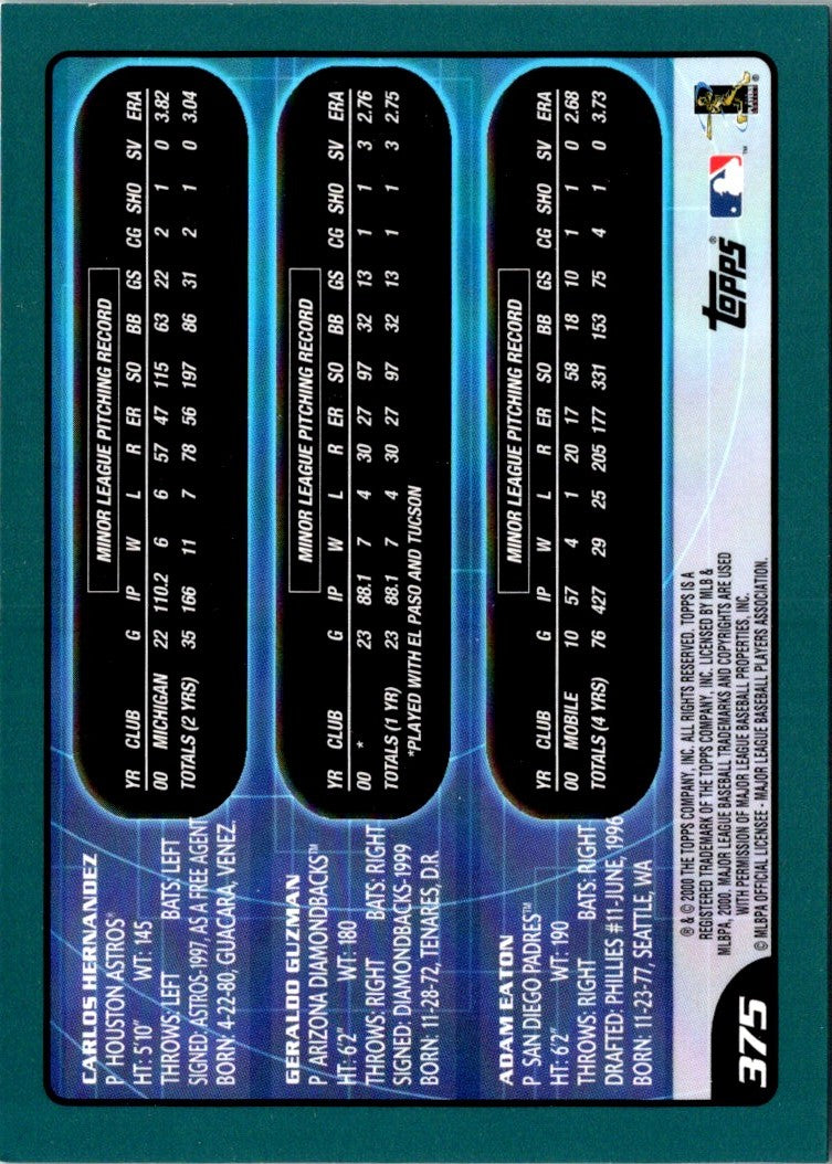 2001 Topps Carlos Hernandez/Geraldo Guzman/Adam Eaton