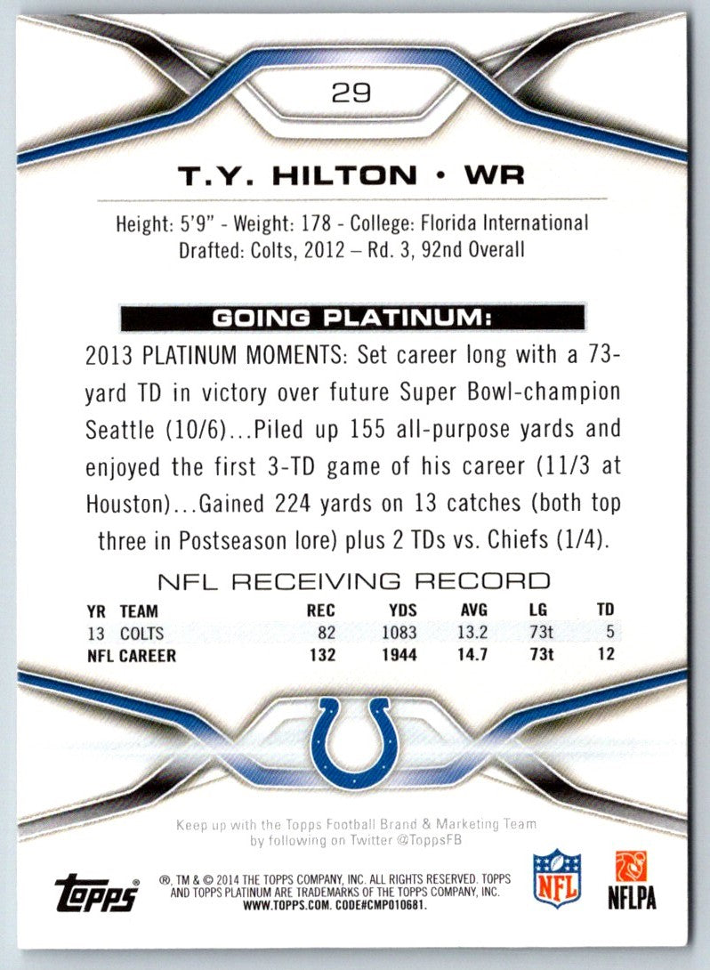 2014 Topps Inception T.Y. Hilton