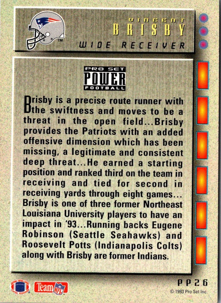 1993 Pro Set Power Update Prospects Vincent Brisby