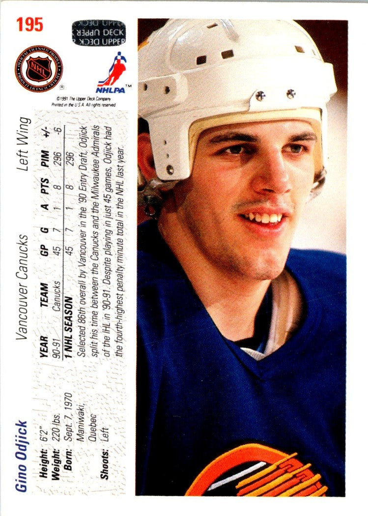 1991 Upper Deck French Gino Odjick