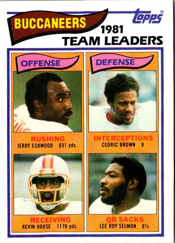 1982 Topps Jerry Eckwood/Cedric Brown/Kevin House/Lee Roy Selmon #495