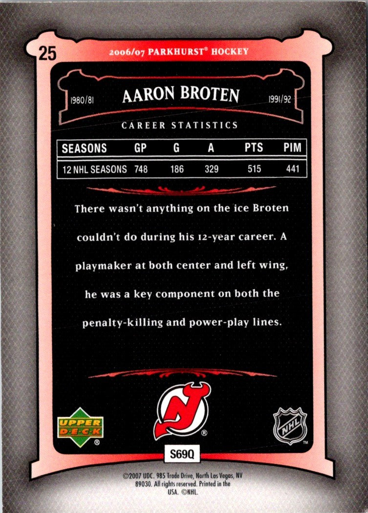 2006 Parkhurst Aaron Broten