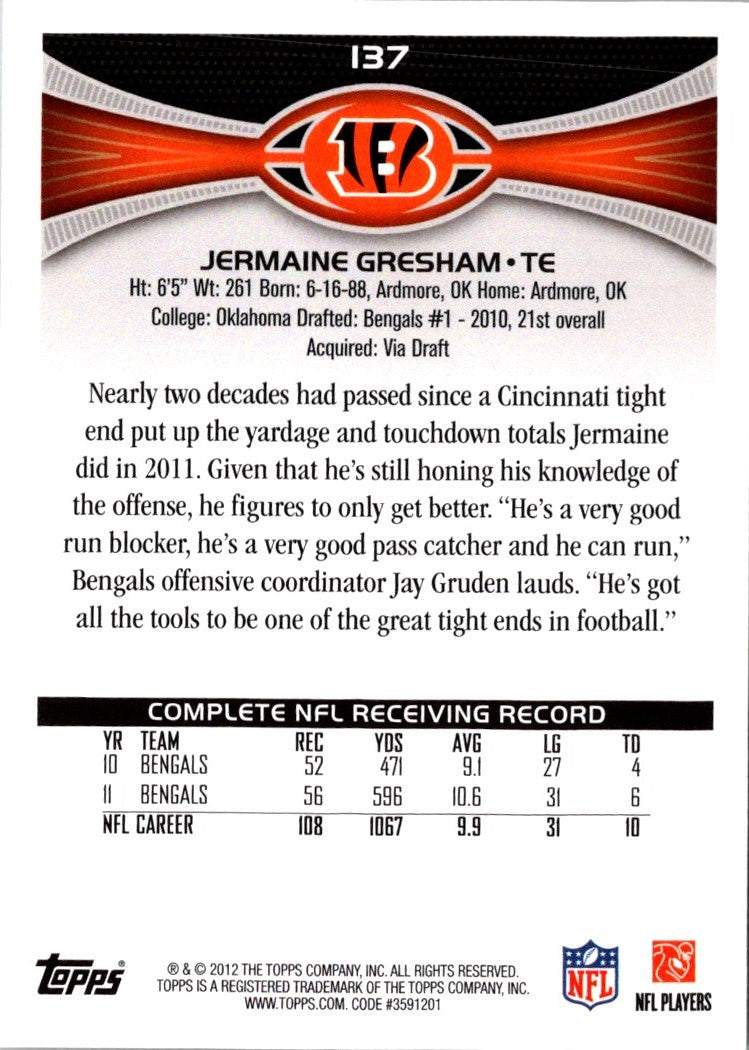 2012 Topps Jermaine Gresham
