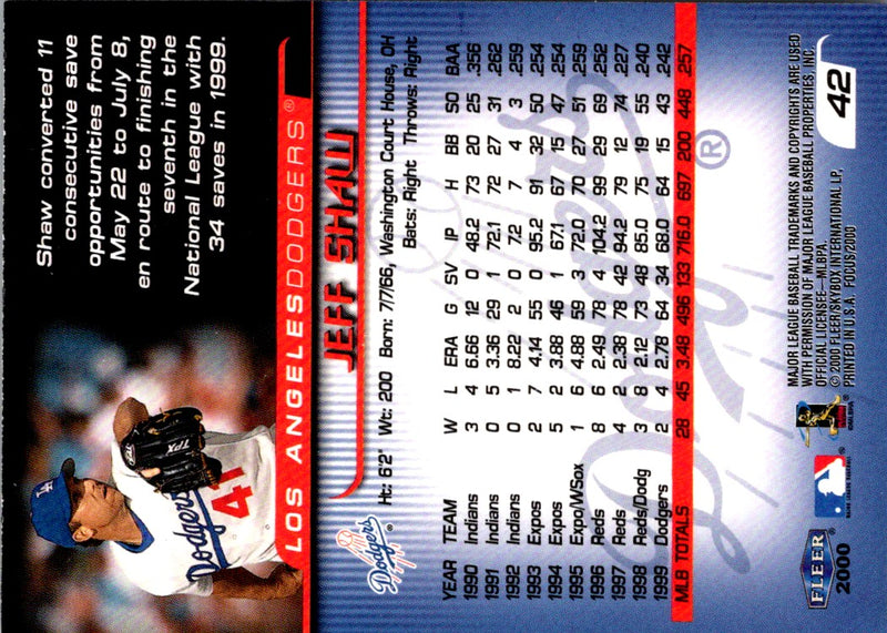 2000 Fleer Focus Jeff Shaw