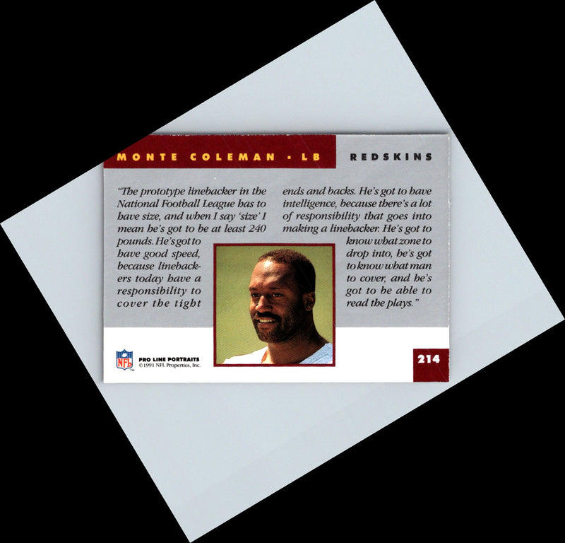 1991 Pro Line Portraits Monte Coleman