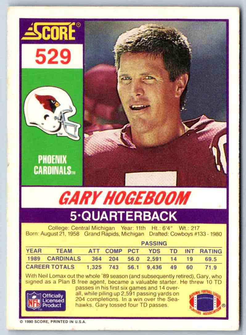 1990 Score Gary Hogeboom