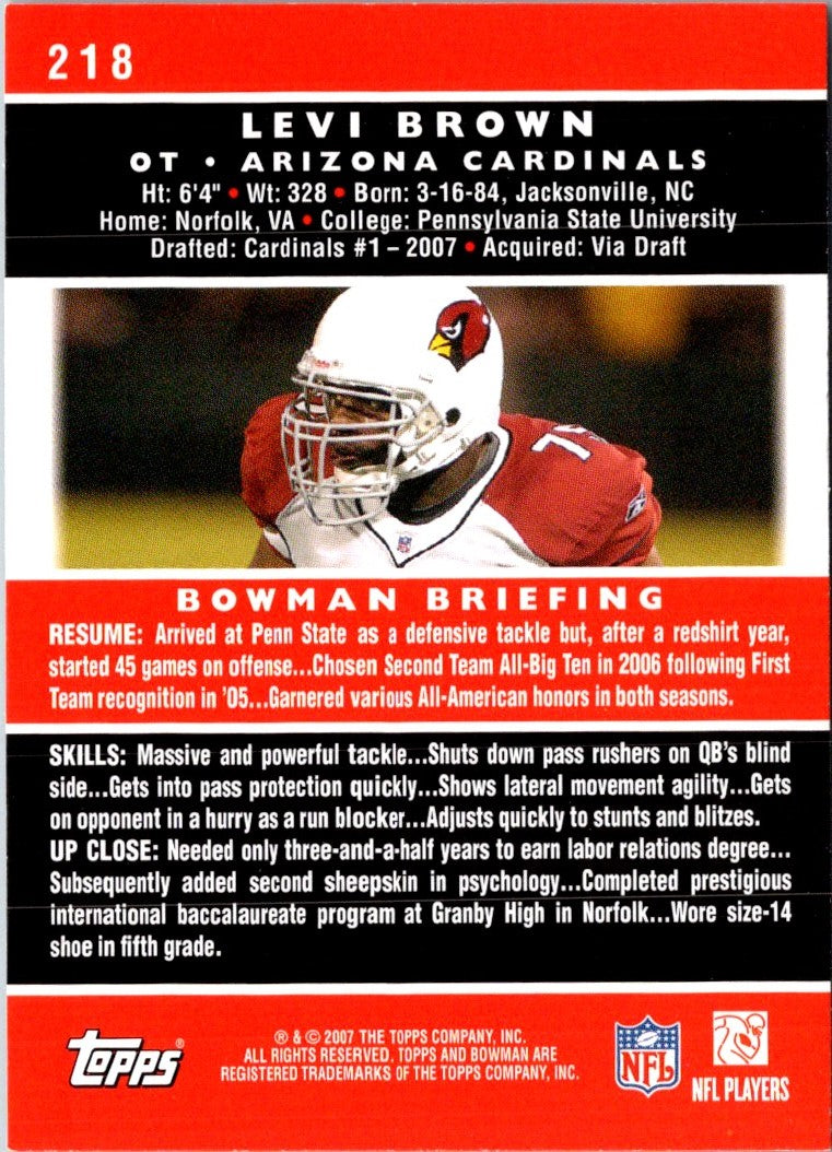 2007 Bowman Levi Brown