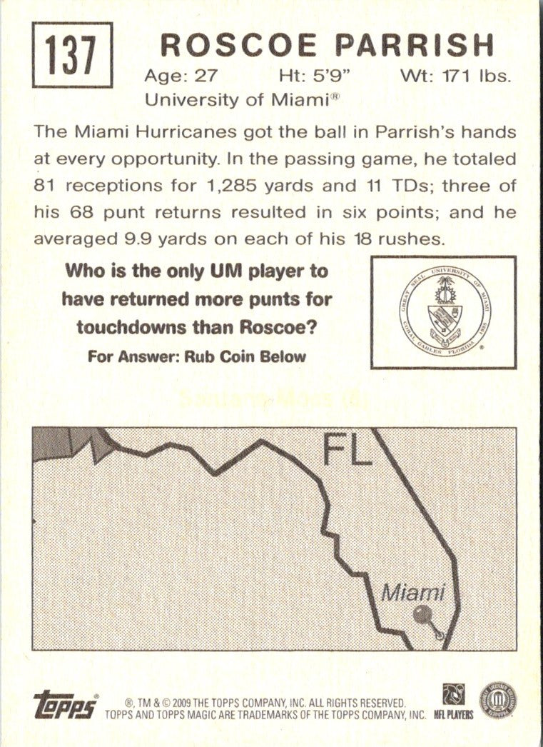 2009 Topps Magic Roscoe Parrish