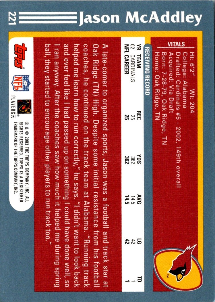 2003 Topps Jason McAddley