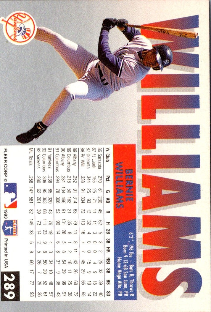 1993 Fleer Bernie Williams