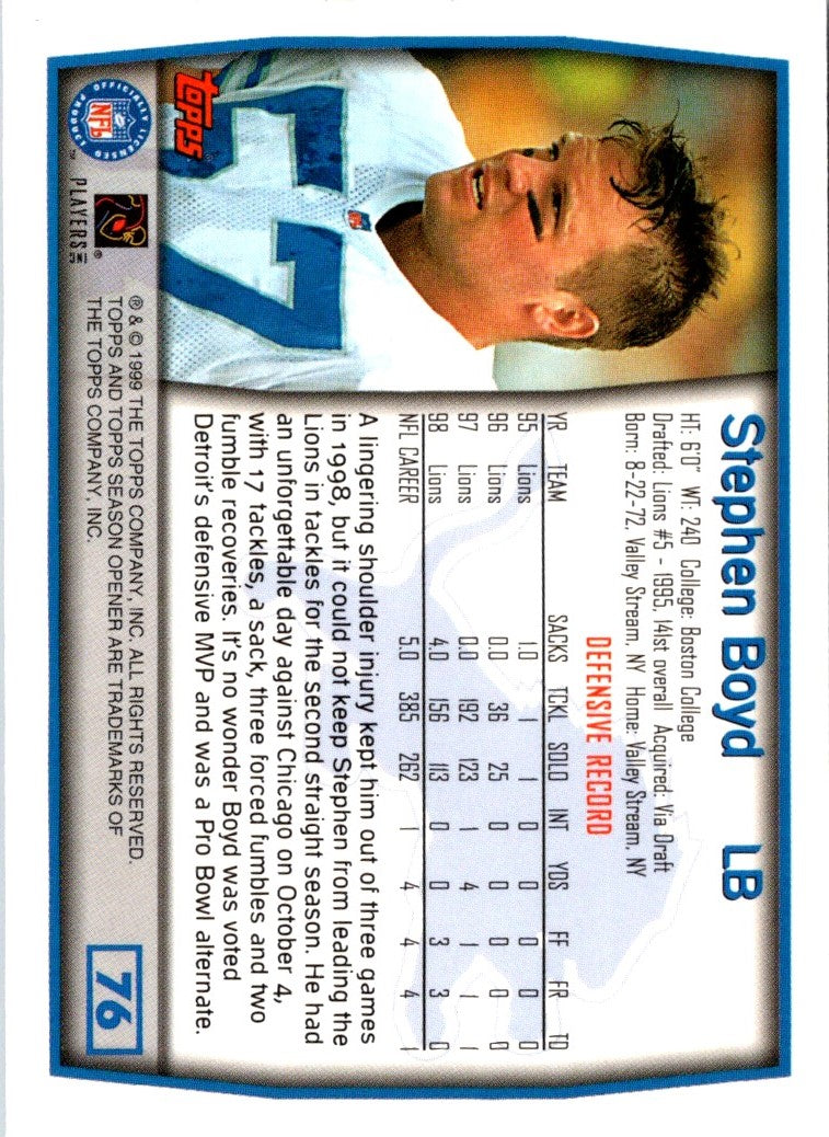 1999 Topps Season Opener Stephen Boyd