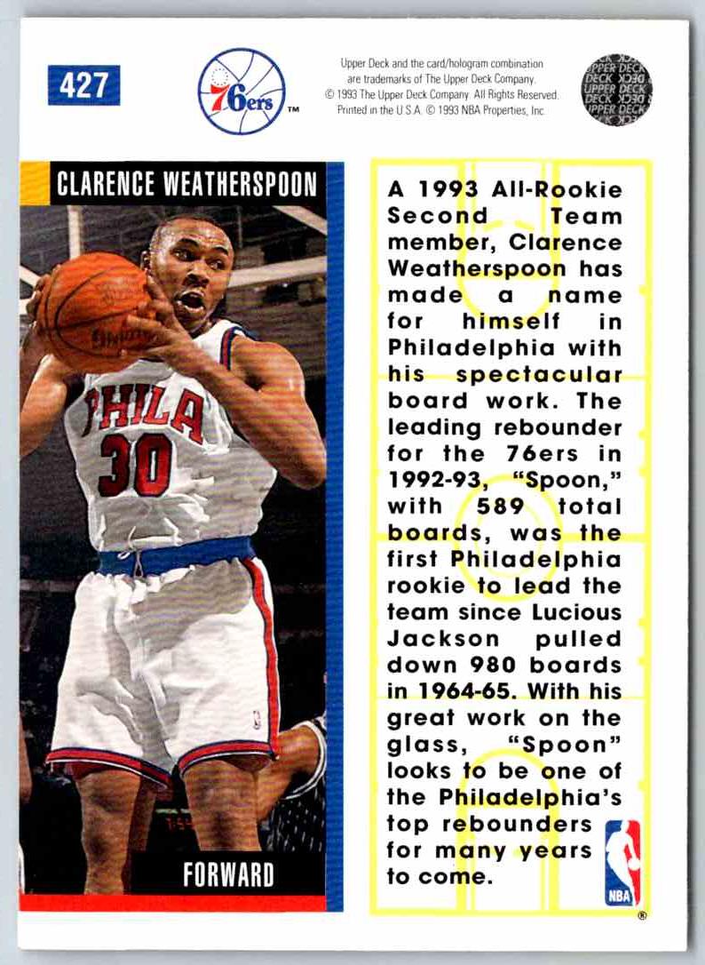 1993 Upper Deck Clarence Weatherspoon