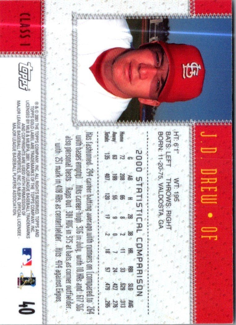 2001 Topps Gold Label J.D. Drew