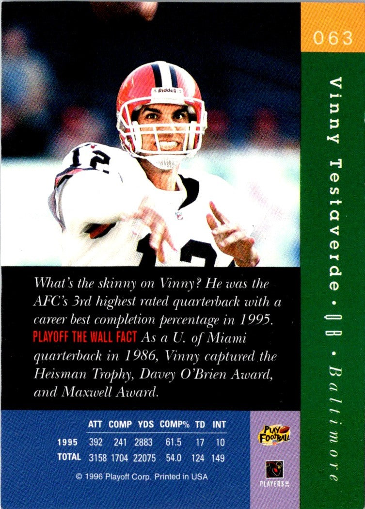 1996 Playoff Absolute Vinny Testaverde