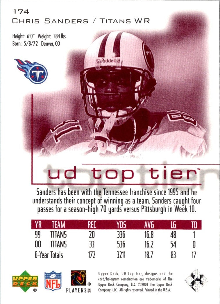 2001 Upper Deck Top Tier Chris Sanders