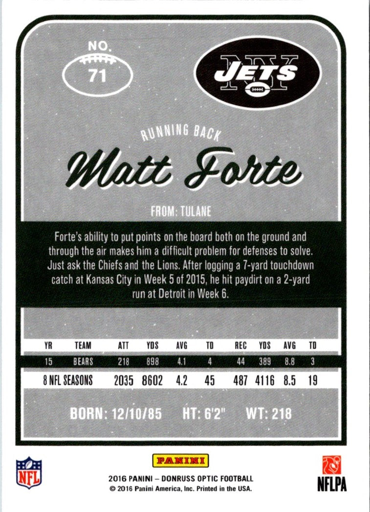 2016 Donruss Optic Matt Forte