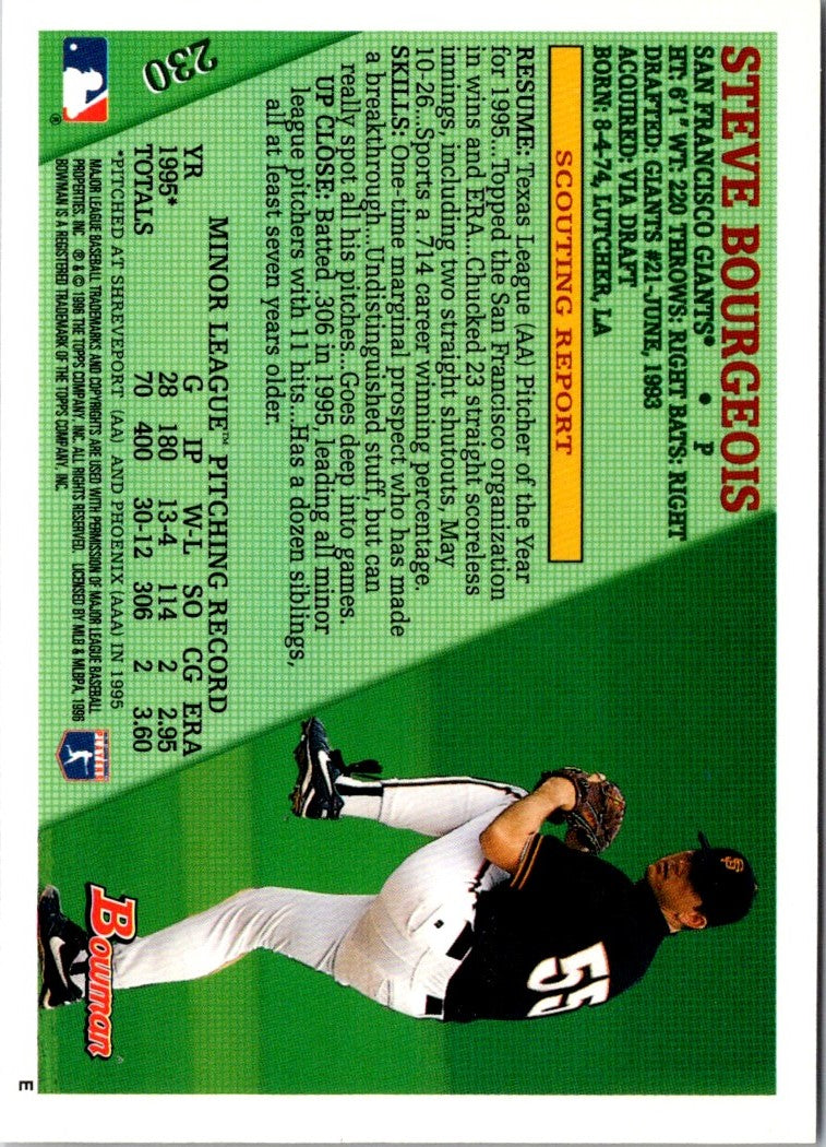 1996 Bowman Steve Bourgeois