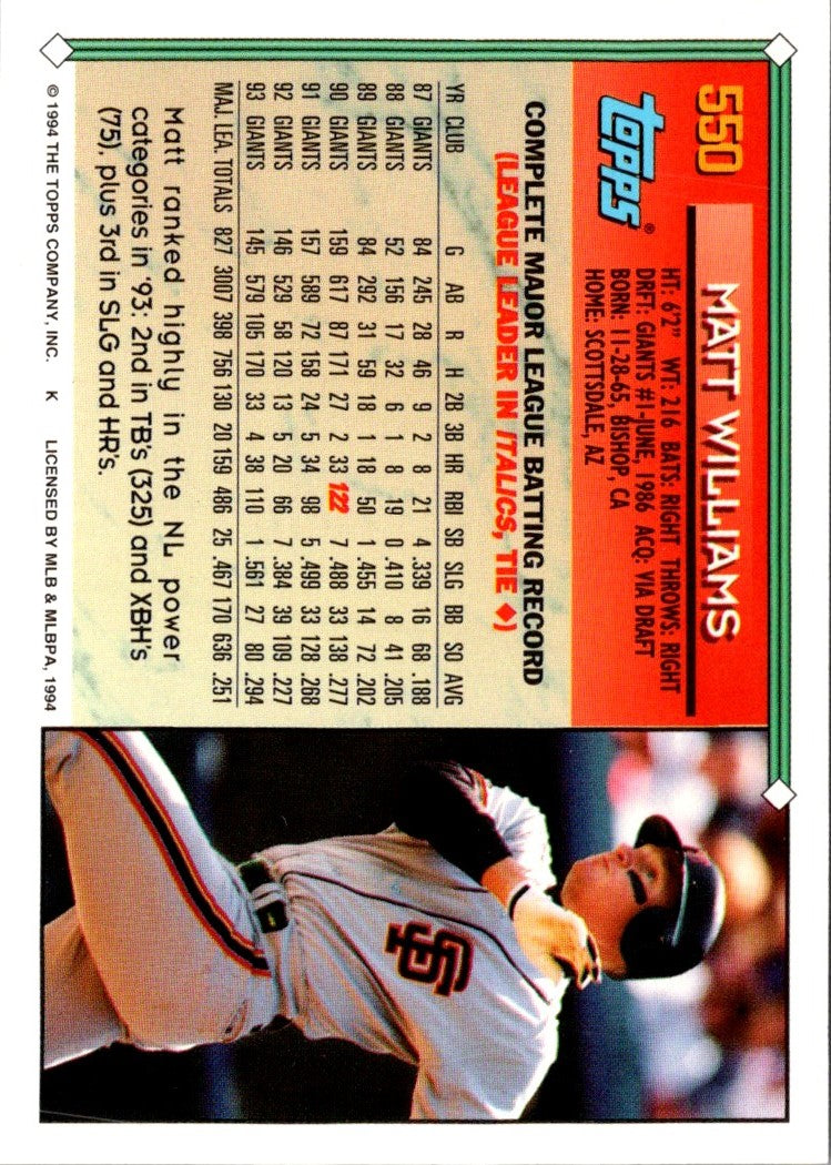 1994 Topps Matt Williams