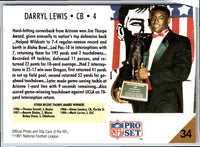 1991 Pro Set Darryll Lewis #34 Rookie
