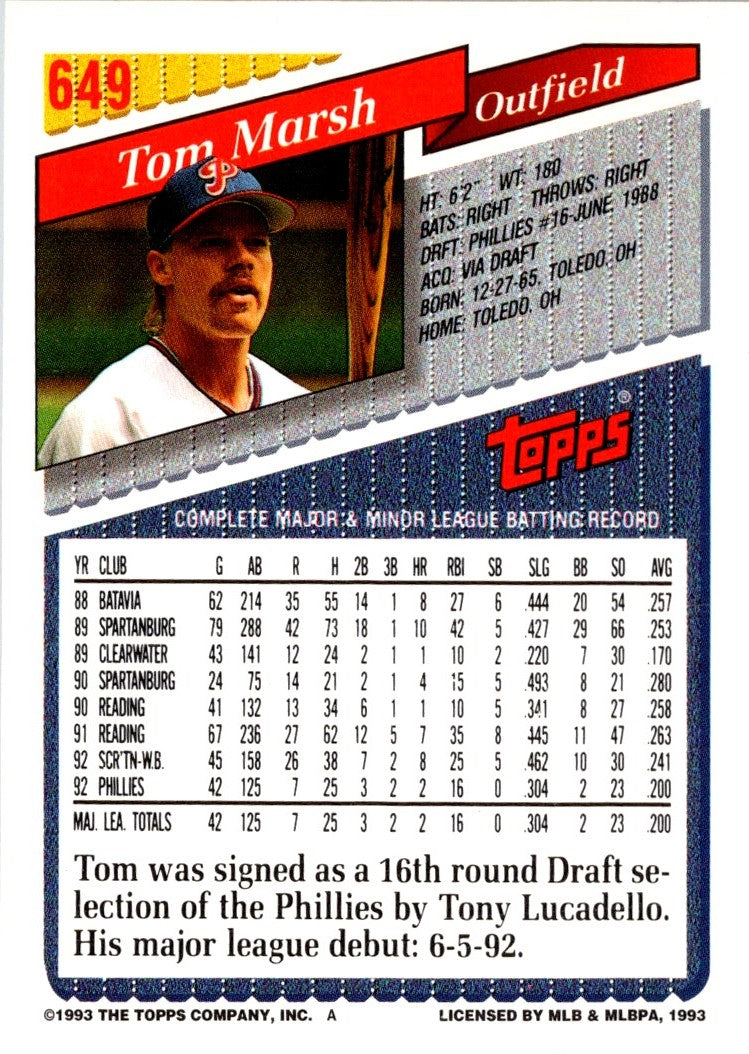 1993 Topps Tom Marsh