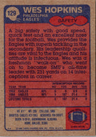 1985 Topps Wes Hopkins #129 Rookie